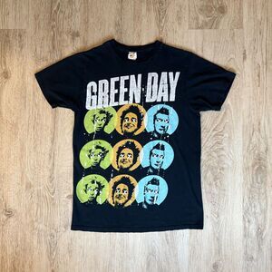 Green Day Graphic T-Shirt Multi Portrait Print Black Size M Vintage Style